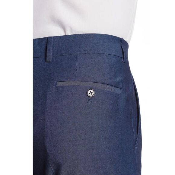 Savile Row Men's Navy Brixton Extra Slim Fit Formal Dress Pants Size 38W 34L - Picture 3 of 7